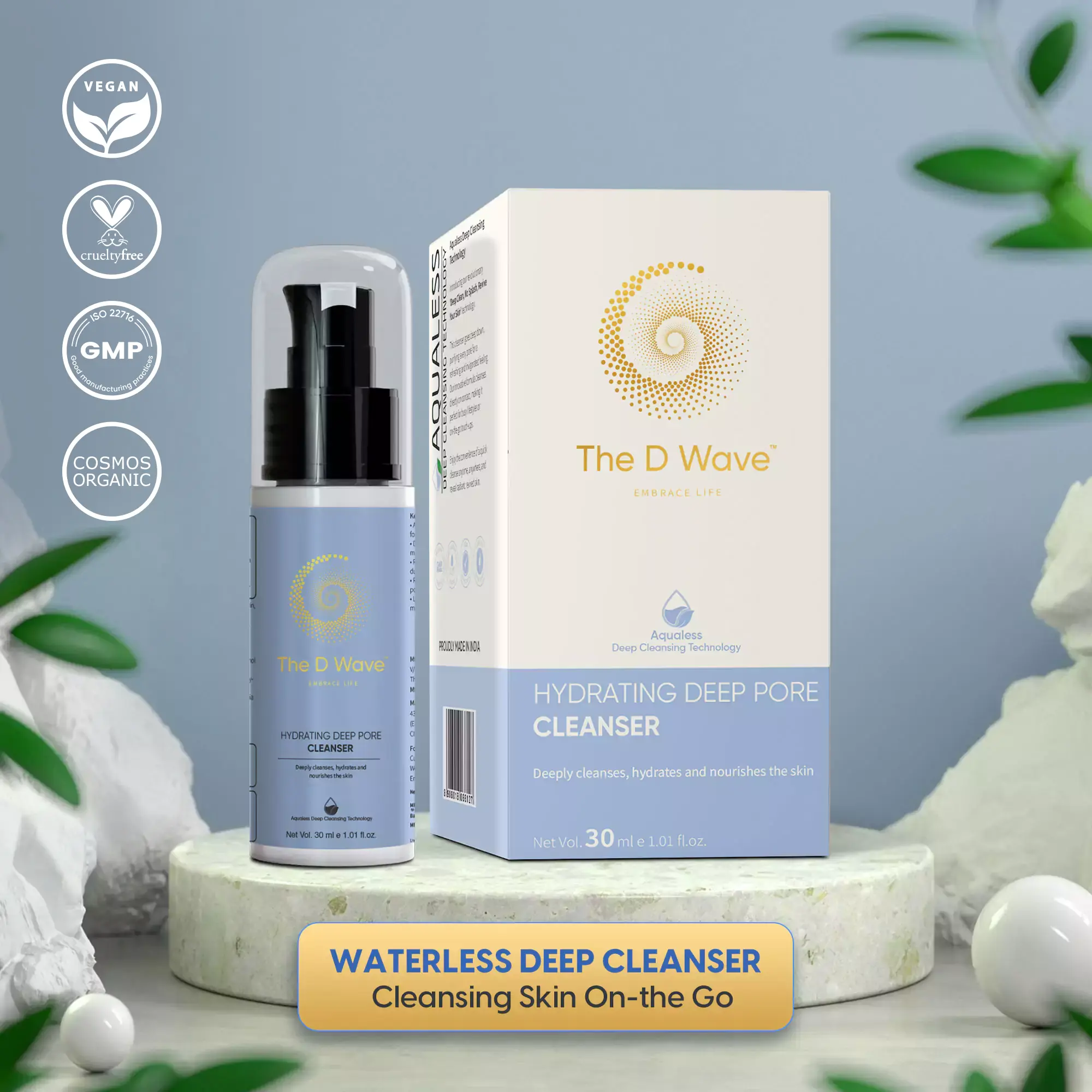 The D Wave Hydrating Deep Pore Cleanser - Waterless & Moisturizing